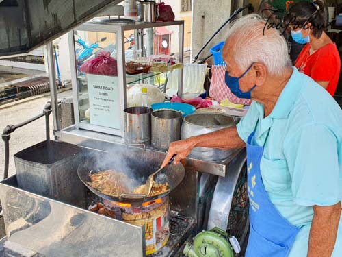 Plate of charcoal-fried char koay teow from Siam Road stall